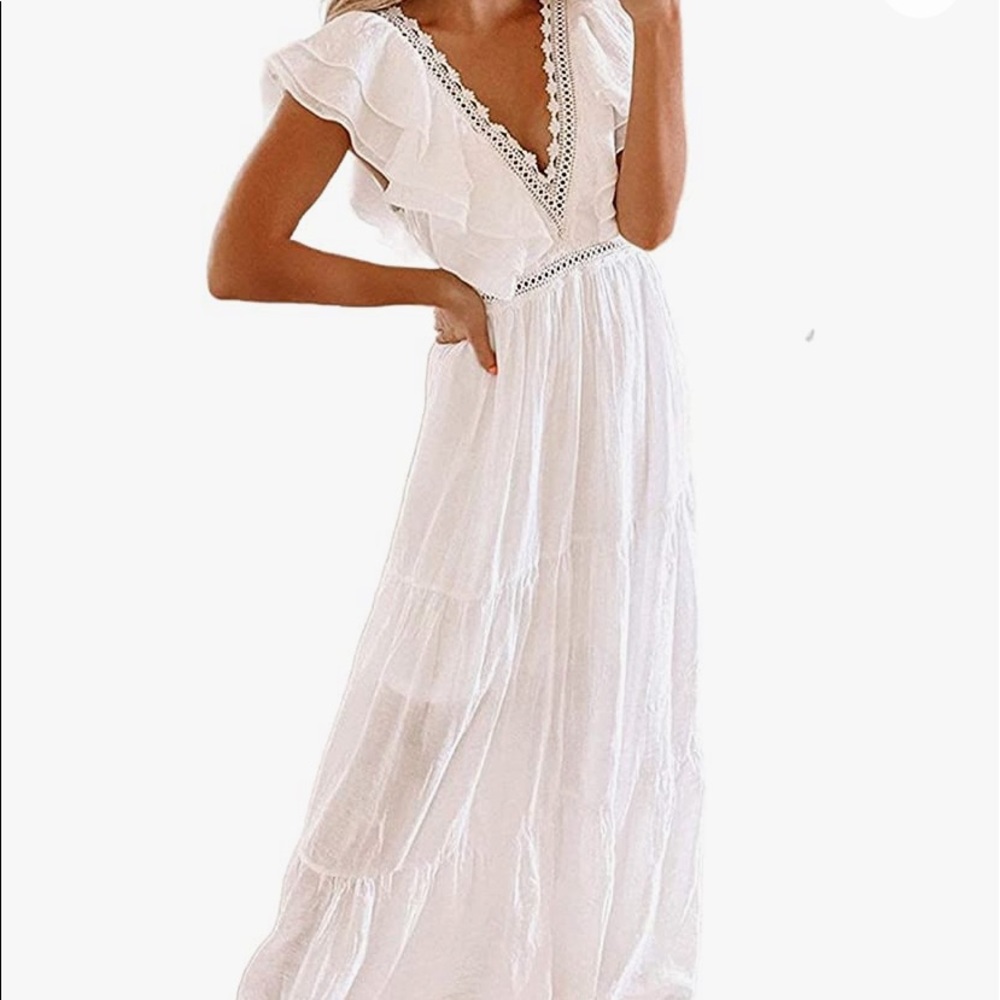 White Boho Maxi Dress